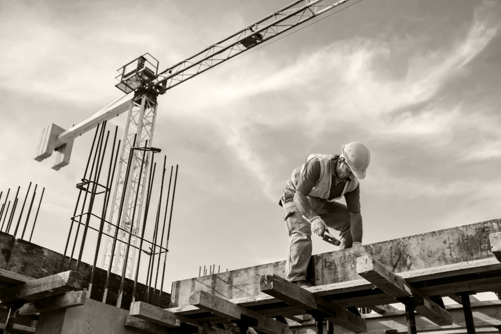 Man working on construction site